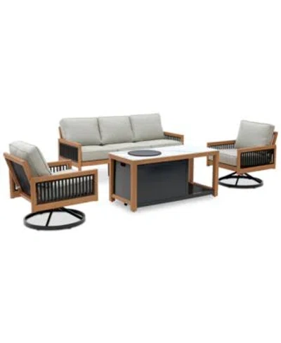 Agio Baxley Firepit Collection Created For Macys In Oyster Light Grey