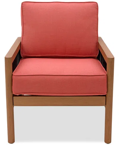 Agio Baxley Outdoor Club Chair, Created For Macys In Peony Brick Red