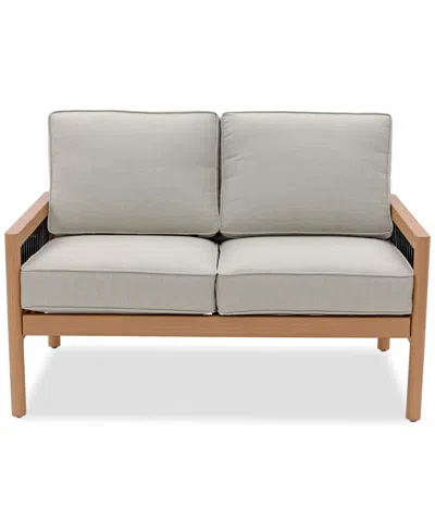 Agio Baxley Outdoor Loveseat, Created For Macys In Oyster Light Grey