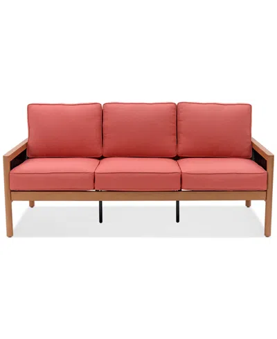 Agio Baxley Outdoor Sofa, Created For Macys In Peony Brick Red