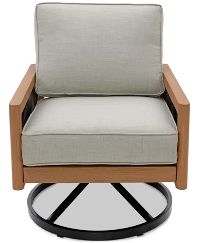 Agio Baxley Outdoor Swivel Chair, Created For Macys In Oyster Light Grey
