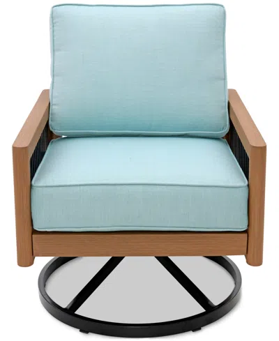 Agio Baxley Outdoor Swivel Chair, Created For Macys In Spa Light Blue