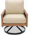 Agio Baxley Outdoor Swivel Chair, Created For Macys In Straw Natural