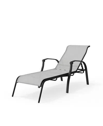 Agio Oasis 80" Aluminum 4-position Adjustable Outdoor Chaise Lounge, Created For Macy's In Gray