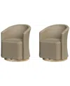Agio Reid Outdoor Dining 2pc Swivel Chair Set In Beige