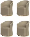 Agio Reid Outdoor Dining 4pc Swivel Chair Set In Beige