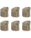 Agio Reid Outdoor Dining 6pc Swivel Chair Set In Beige