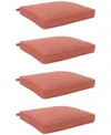 Agio Replacement Outdoor Dining Cushion, Set Of 4 In Peony Brick Red