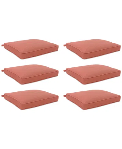 Agio Replacement Outdoor Dining Cushion, Set Of 6 In Peony Brick Red