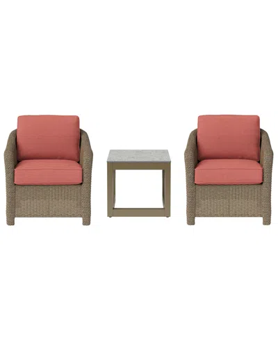 Agio Sonetta 3-piece Outdoor Club Chairs And End Table Set