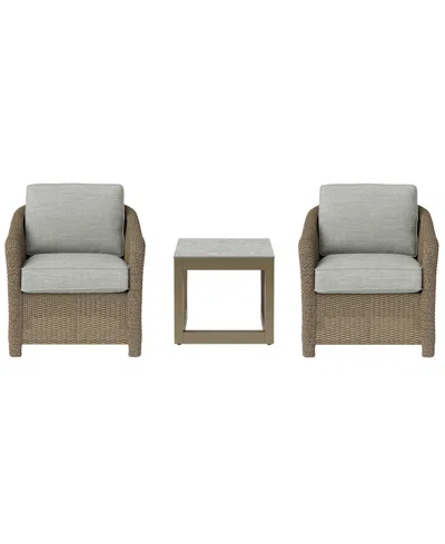 Agio Sonetta 3-piece Outdoor Club Chairs And End Table Set