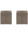 Agio Sonetta Outdoor Seating Cube, Set Of 2 In Light Beige