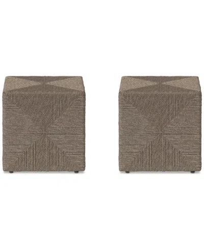 Agio Sonetta Outdoor Seating Cube, Set Of 2 In Light Beige
