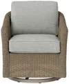 Agio Sonetta Outdoor Swivel Chair In Oyster Light Grey