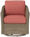 Agio Sonetta Outdoor Swivel Chair In Peony Brick Red