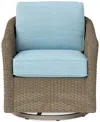 Agio Sonetta Outdoor Swivel Chair In Spa Light Blue