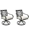 Agio St Croix Outdoor 2-pc Swivel Chair Bundle Set In Pearl White