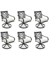 Agio St Croix Outdoor 6-pc Swivel Chair Bundle Set In Pearl White