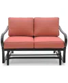 Agio St Croix Outdoor Loveseat Glider In Peony Brick Red