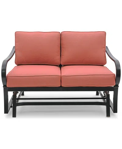 Agio St Croix Outdoor Loveseat Glider In Peony Brick Red