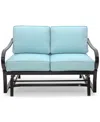 Agio St Croix Outdoor Loveseat Glider In Spa Light Blue