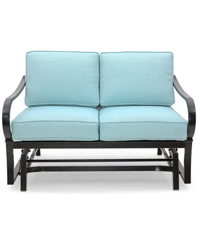 Agio St Croix Outdoor Loveseat Glider In Spa Light Blue