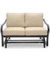 Agio St Croix Outdoor Loveseat Glider In Straw Natural