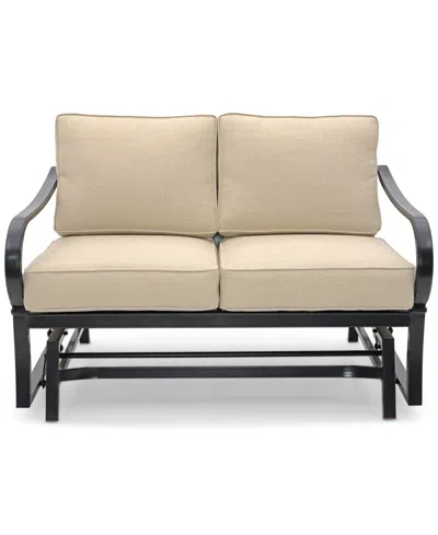 Agio St Croix Outdoor Loveseat Glider In Straw Natural