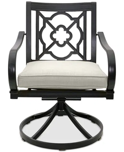 Agio St Croix Outdoor Swivel Chair In Pearl White