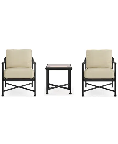 Agio Wellington 3-piece Outdoor Club Chairs And Side Table Set
