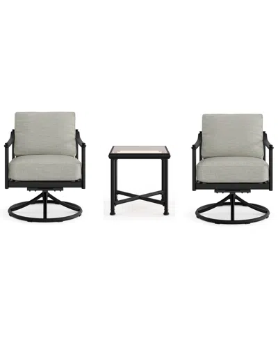 Agio Wellington 3-piece Outdoor Swivel Rockers And Side Table Set