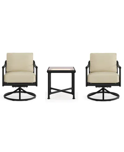 Agio Wellington 3-piece Outdoor Swivel Rockers And Side Table Set