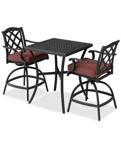 Agio Wythburn 3-pc. Outdoor Bar Height Dining Set (32" Table & 2 Bar Stools) In Multi