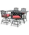 Agio Wythburn 5-pc. Outdoor Bar Height Fire Pit Chat Set, Created For Macys