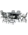 Agio Wythburn 7-pc. Outdoor Bar Height Fire Pit Chat Set, Created For Macys