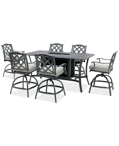 Agio Wythburn 7-pc. Outdoor Bar Height Fire Pit Chat Set, Created For Macys