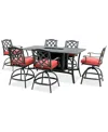 Agio Wythburn 7-pc. Outdoor Bar Height Fire Pit Chat Set, Created For Macys