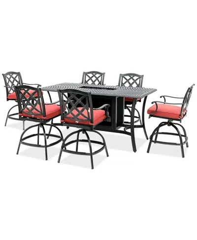 Agio Wythburn 7-pc. Outdoor Bar Height Fire Pit Chat Set, Created For Macys