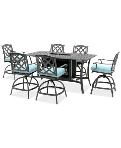 Agio Wythburn 7-pc. Outdoor Bar Height Fire Pit Chat Set, Created For Macys
