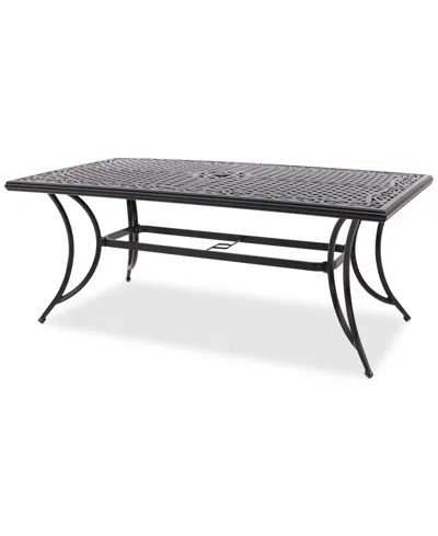Agio Wythburn Mix And Match 72"x 38" Cast Aluminum Outdoor Dining Table In Pewter Finish