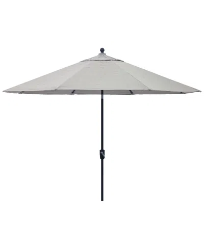 Agio Wythburn Mix And Match Fabric 11' Umbrella In Oyster Light Grey,bronze Finish