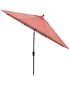 Agio Wythburn Mix And Match Fabric 11' Umbrella In Peony Brick Red,pewter Finish