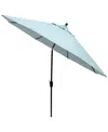 Agio Wythburn Mix And Match Fabric 11' Umbrella In Spa Light Blue,pewter Finish