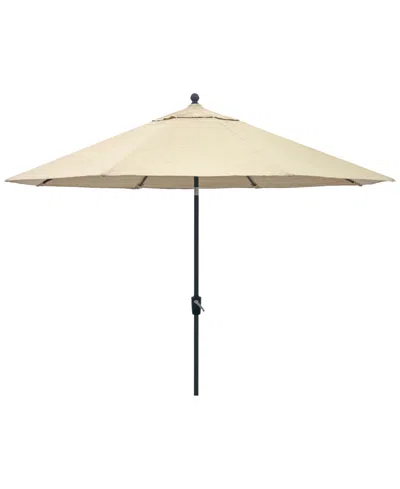 Agio Wythburn Mix And Match Fabric 11' Umbrella In Straw Natural,bronze Finish