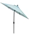 Agio Wythburn Mix And Match Fabric 9' Auto Tilt Umbrella In Spa Light Blue,pewter Finish