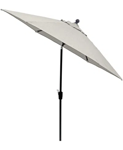 Agio Wythburn Mix And Match Fabric 9' Auto Tilt Umbrella, Macy's Exclusive In Pearl White,pewter Finish