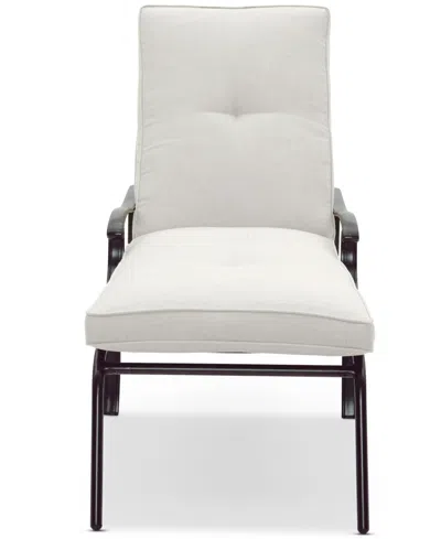 Agio Wythburn Mix And Match Lattice Outdoor Chaise Lounge In Pearl White,bronze Finish