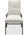 Agio Wythburn Mix And Match Lattice Outdoor Chaise Lounge In Pearl White,pewter Finish