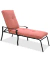 Agio Wythburn Mix And Match Lattice Outdoor Chaise Lounge In Peony Brick Red,bronze Finish