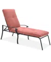 Agio Wythburn Mix And Match Lattice Outdoor Chaise Lounge In Peony Brick Red,pewter Finish